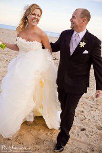 santa barbara wedding bride groom beach sunset