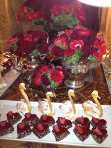 santa barbara style catering wedding design red