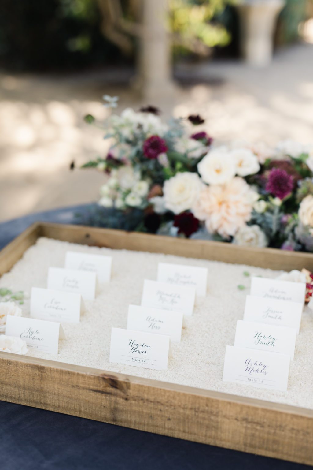 Wooden trays for escort cards